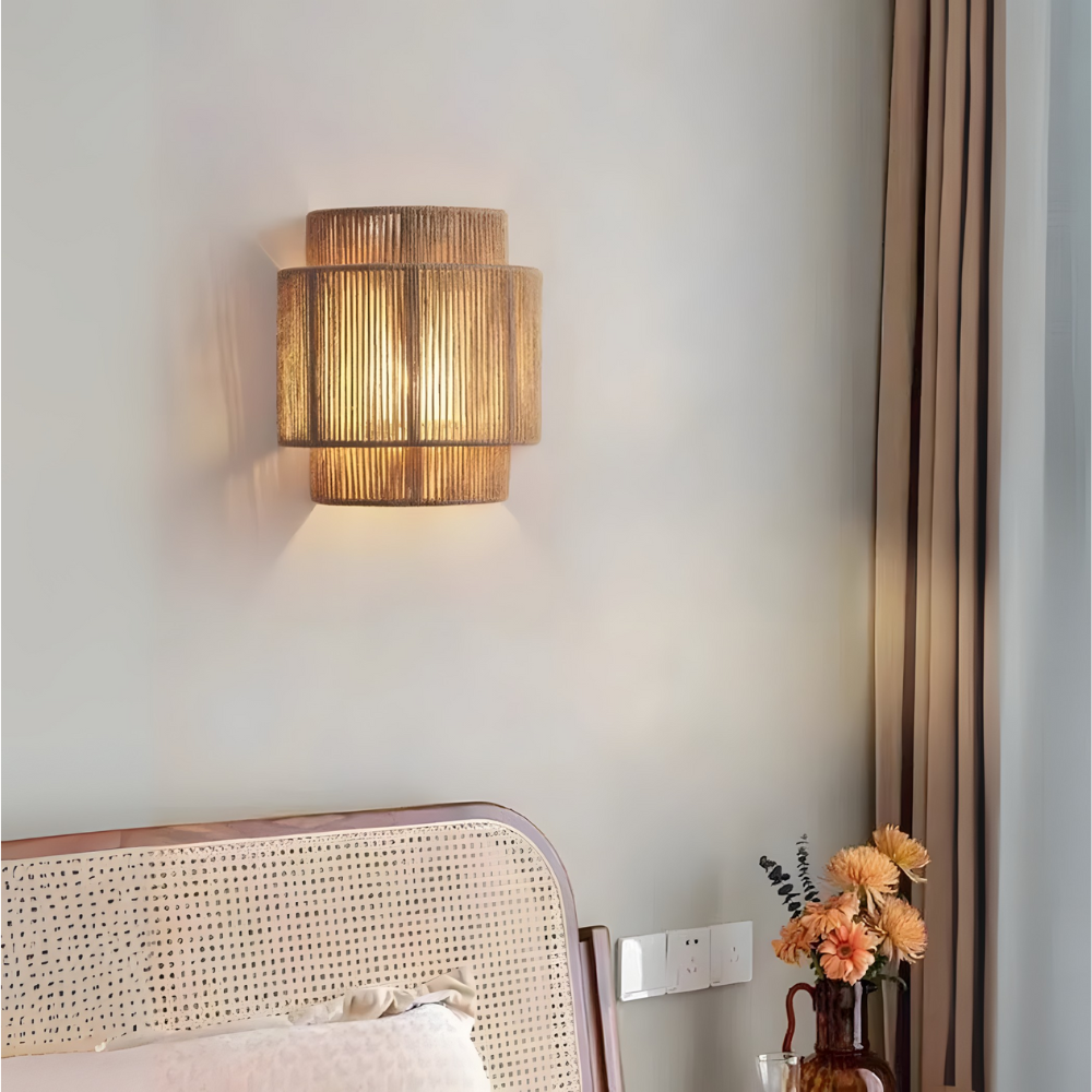 Lampe murale en corde de chanvre tressée – JOYINLED