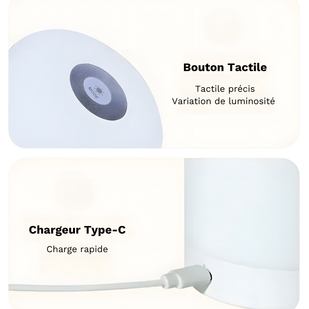 Lampe de chevet LED RGB Tactile & Rechargeable - LUMO
