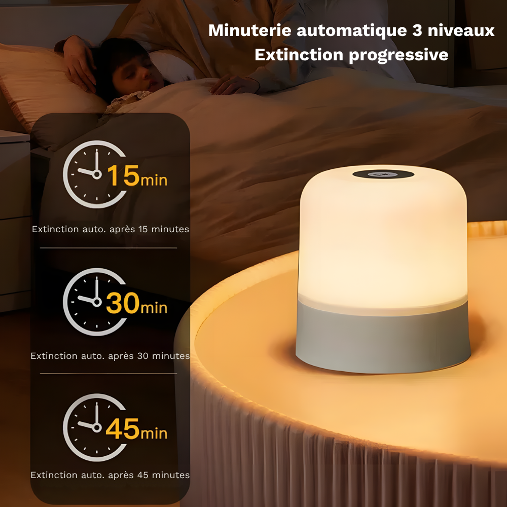 Lampe de chevet LED RGB Tactile & Rechargeable - LUMO