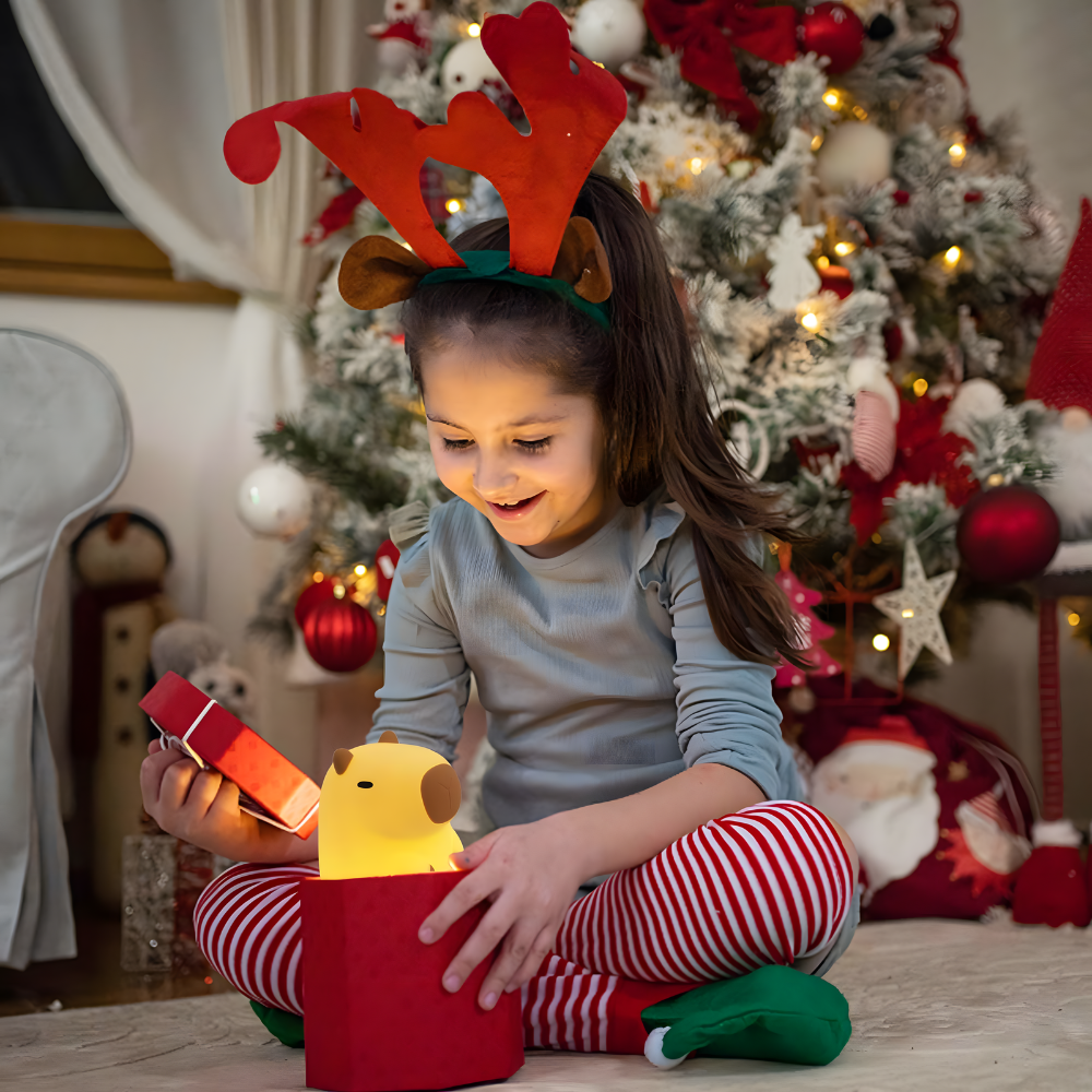 Lampe de chevet Capybara tactile en silicone lumière pour enfant apaisante - KAPPI