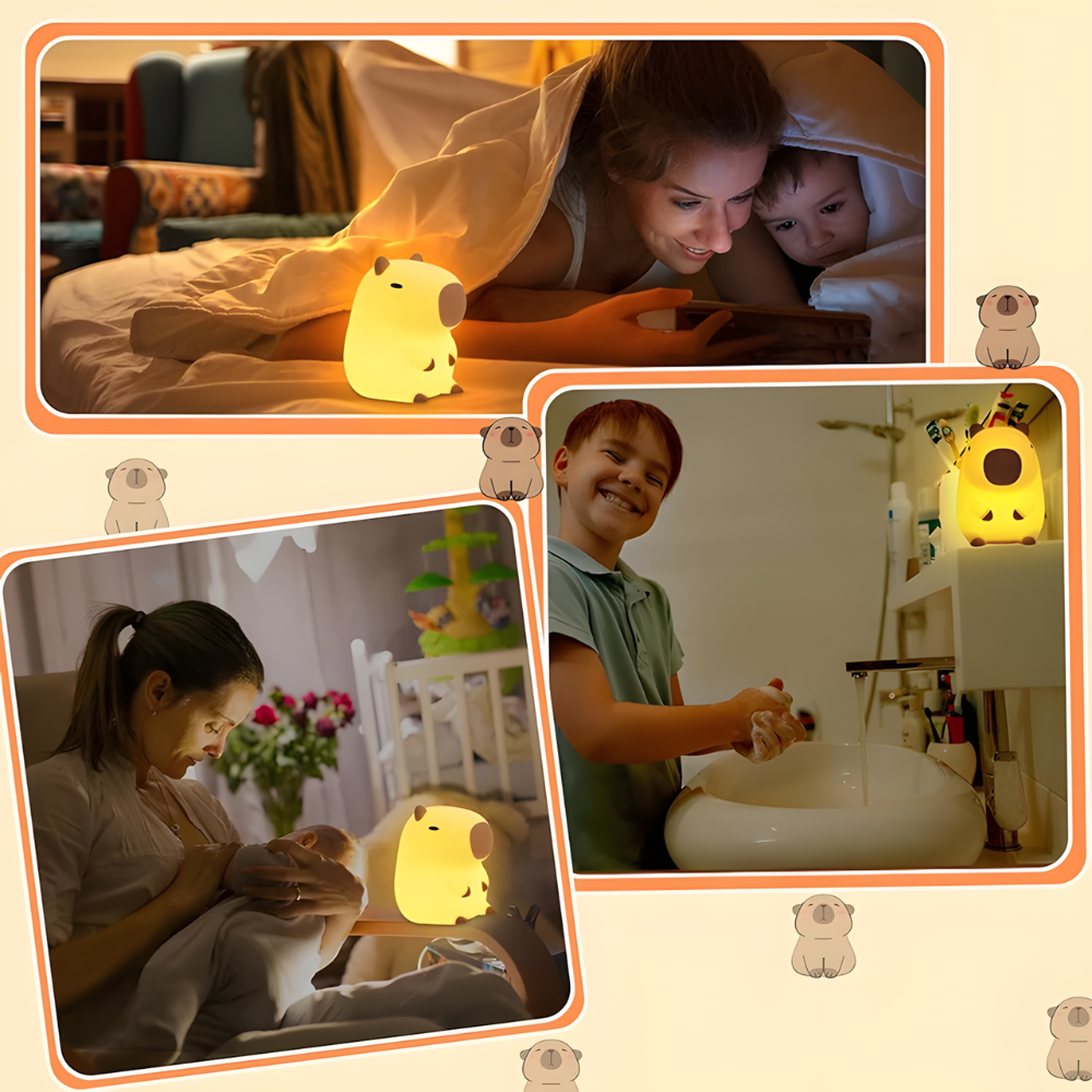 Lampe de chevet Capybara tactile en silicone lumière pour enfant apaisante - KAPPI