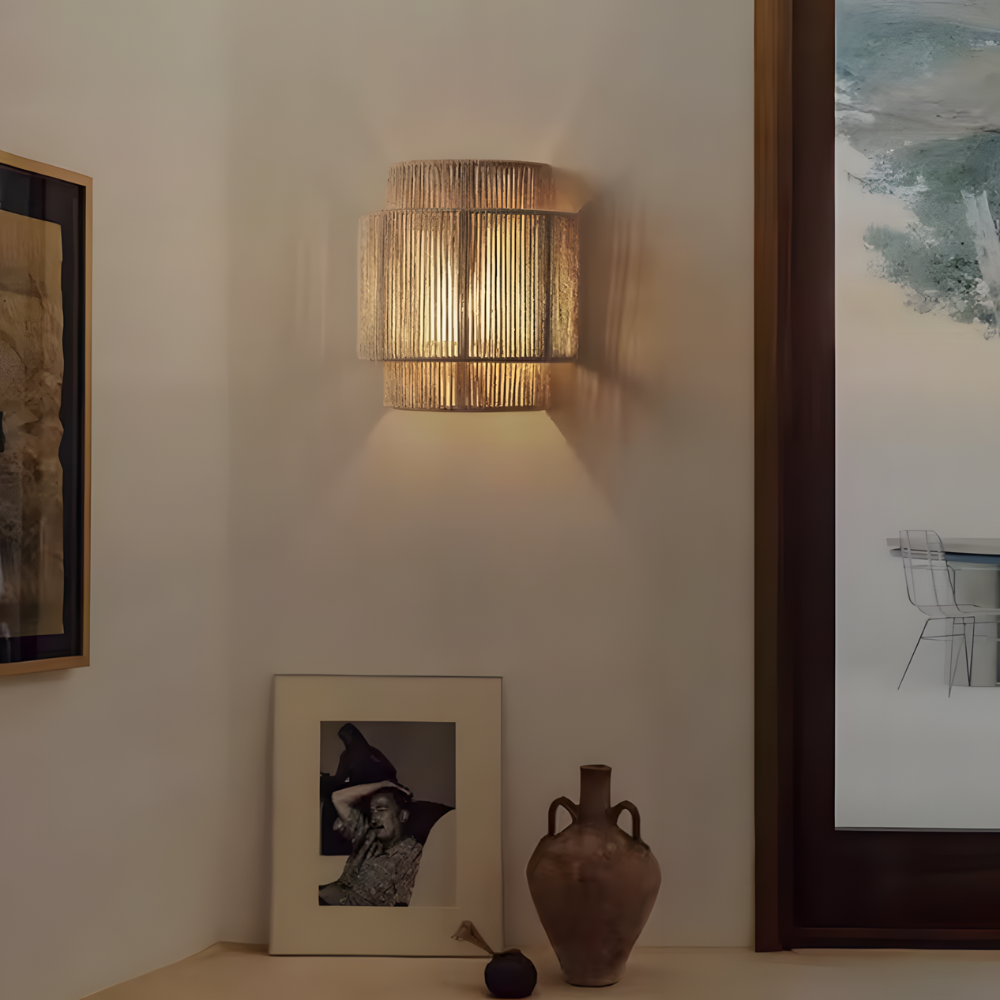 Lampe murale en corde de chanvre tressée – JOYINLED