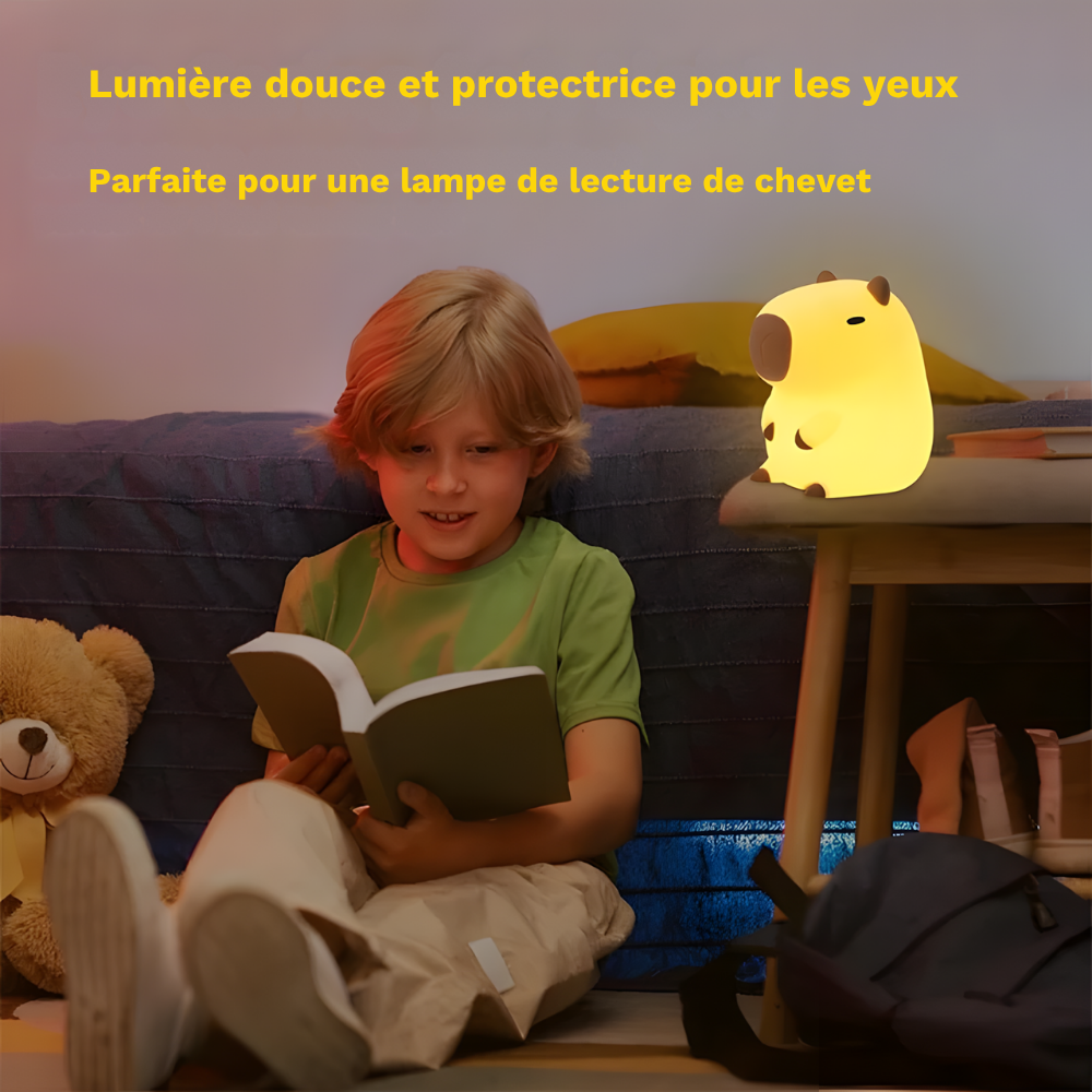 Lampe de chevet Capybara tactile en silicone lumière pour enfant apaisante - KAPPI