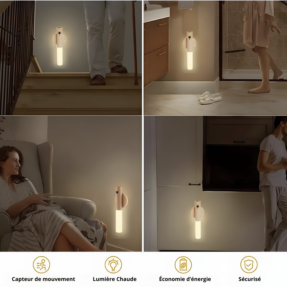 Lampe murale rechargeable à capteur de mouvement – SMARTLUM
