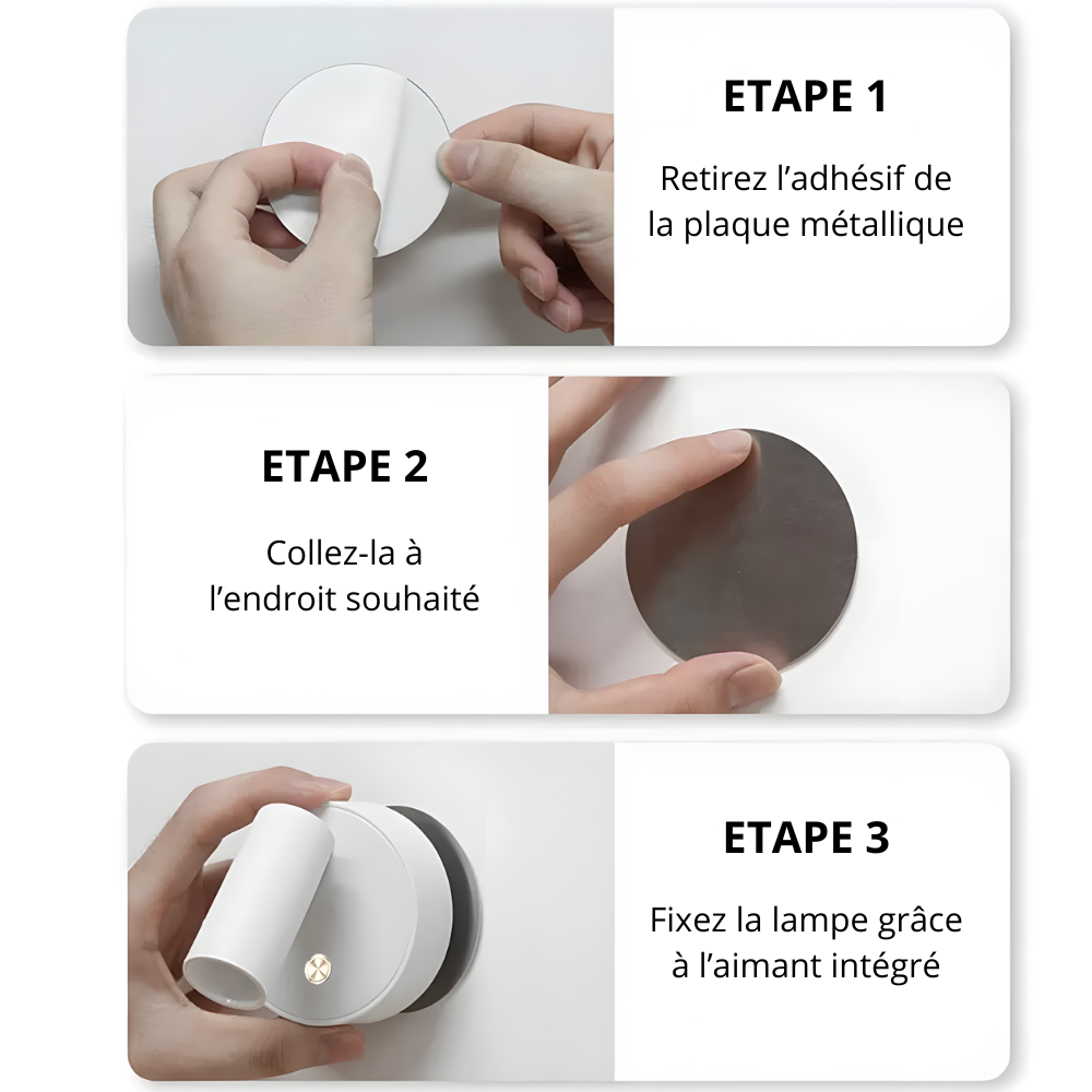 Lampe murale LED rechargeable magnétique tactile – LUMINAIR