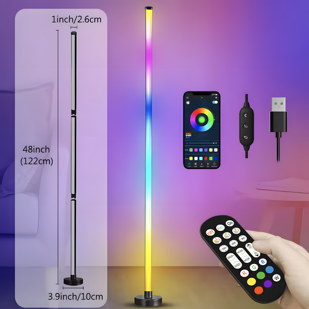 Lampe sur pied LED d’ambiance avec télécommande et application – ORAYA