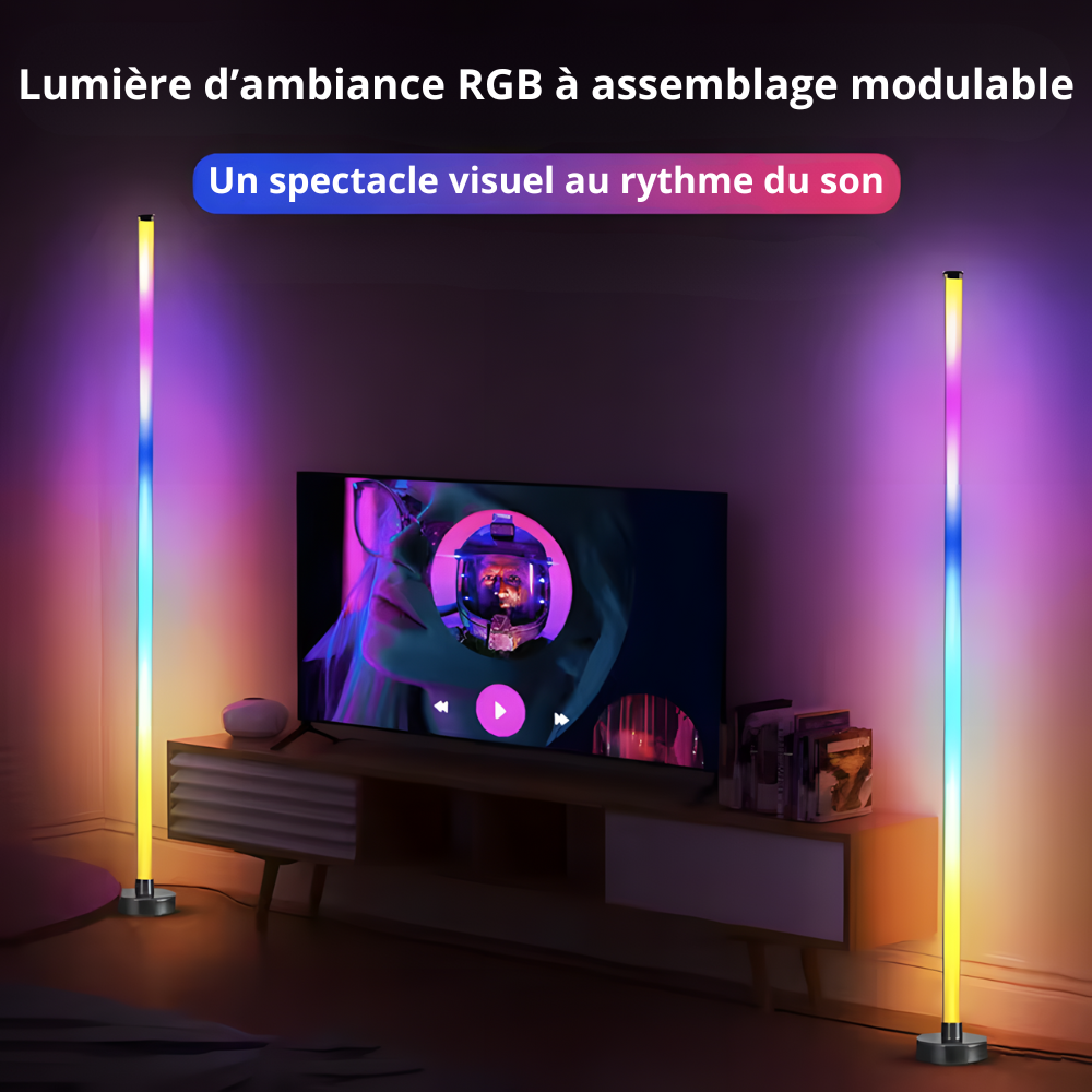 Lampe sur pied LED d’ambiance avec télécommande et application – ORAYA