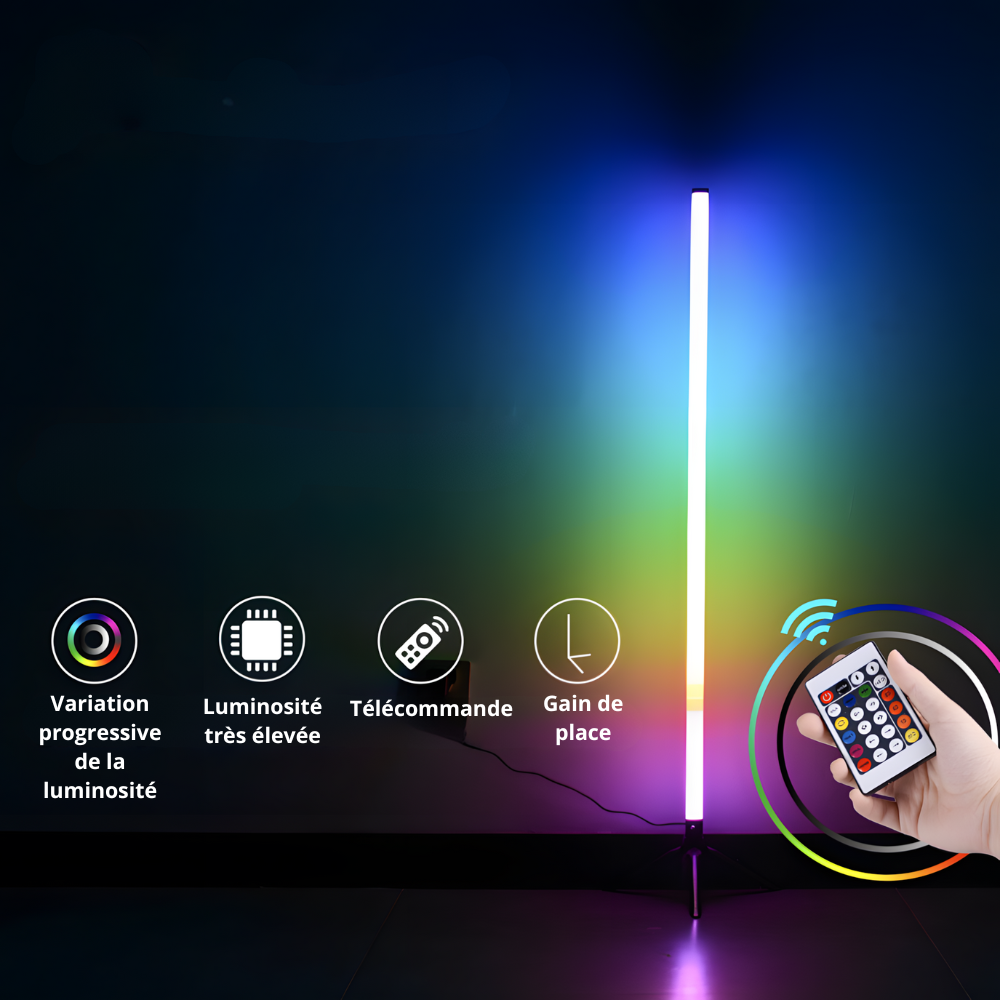 Lampe sur pied RGB d’angle style moderne – SHUSTAR