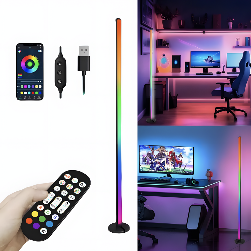 Lampe sur pied LED d’ambiance avec télécommande et application – ORAYA