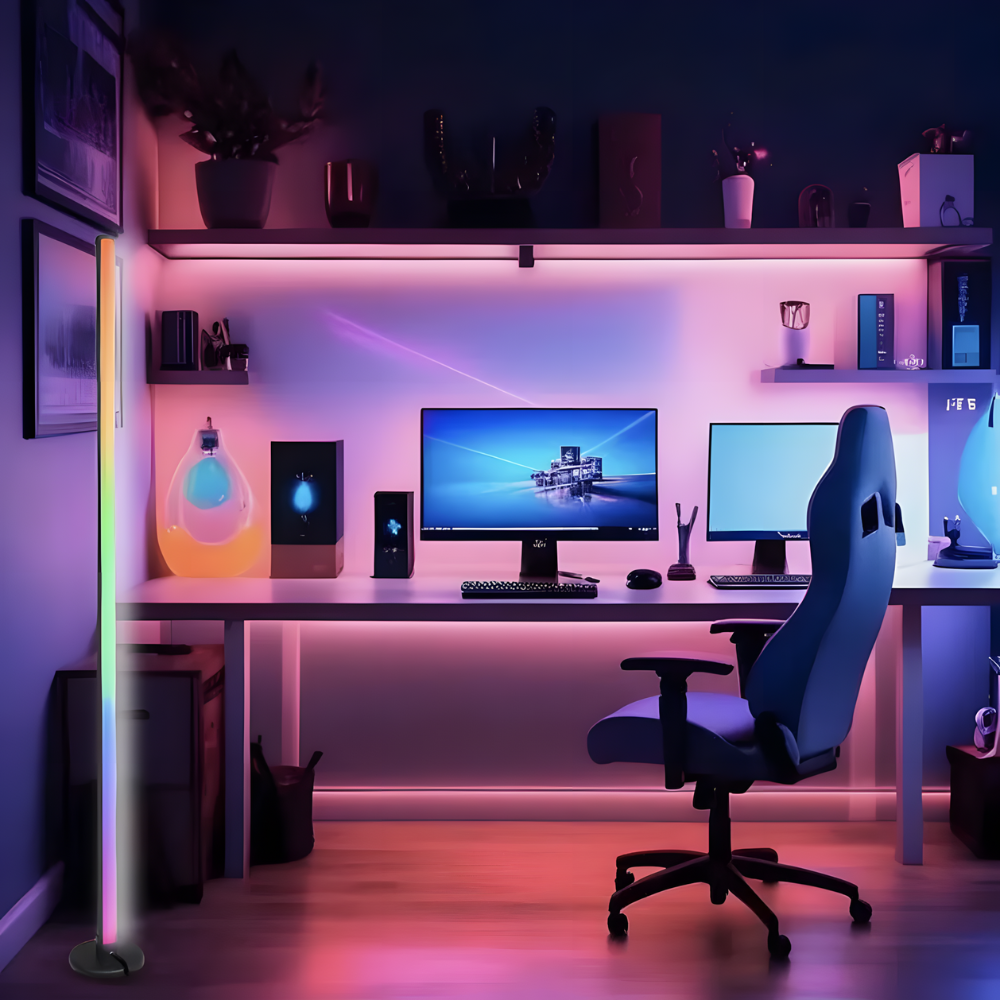 Lampe sur pied LED d’ambiance avec télécommande et application – ORAYA