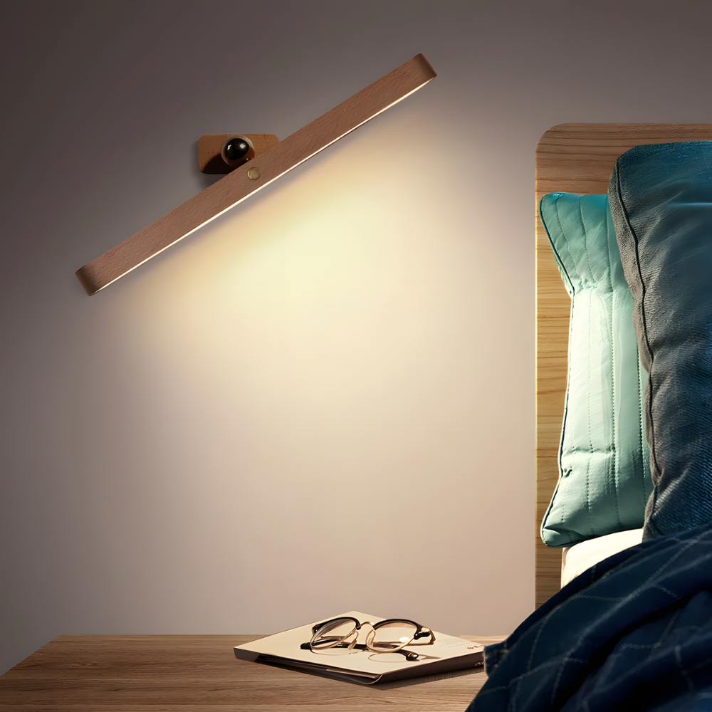 Lampe murale LED sans fil en bois réglable 360° – VALDA