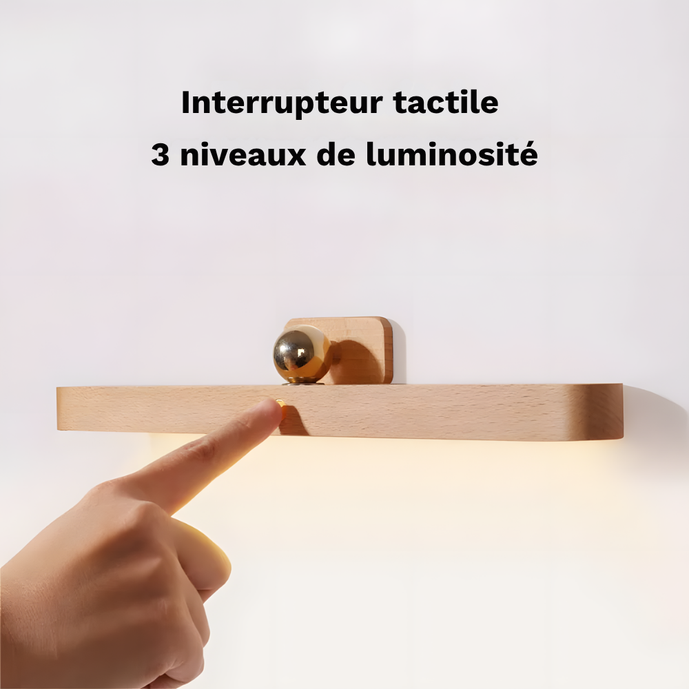 Lampe murale LED sans fil en bois réglable 360° – VALDA