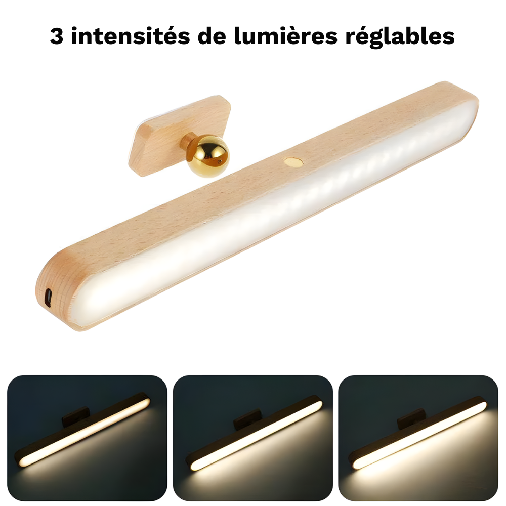 Lampe murale LED sans fil en bois réglable 360° – VALDA