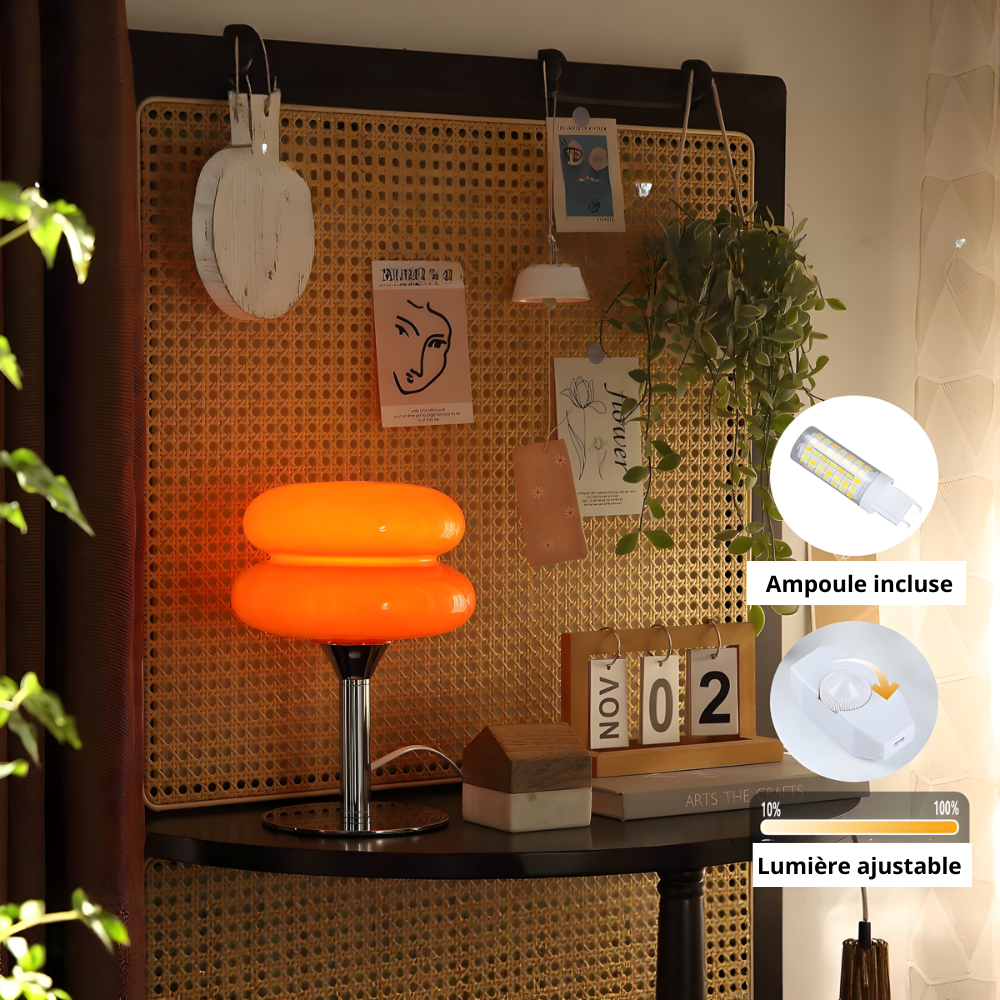 Lampe de chevet LED moderne en verre teinté - LIVARA