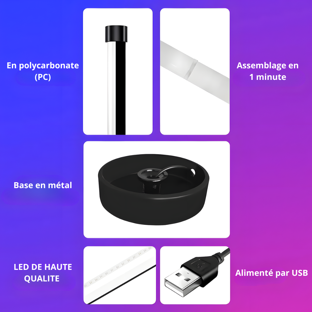 Lampe sur pied LED d’ambiance avec télécommande et application – ORAYA