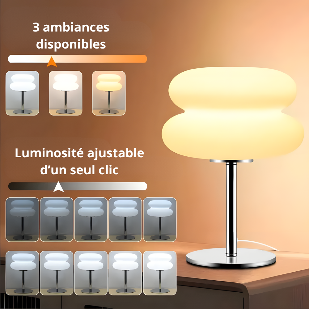 Lampe de chevet LED moderne en verre teinté - LIVARA