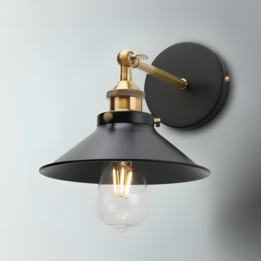 Lampe murale noire vintage industrielle applique réglable - BARABA