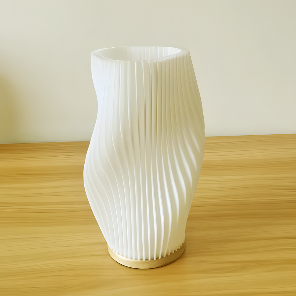 Lampe de chevet crème 3D plissée design - FLARMOON
