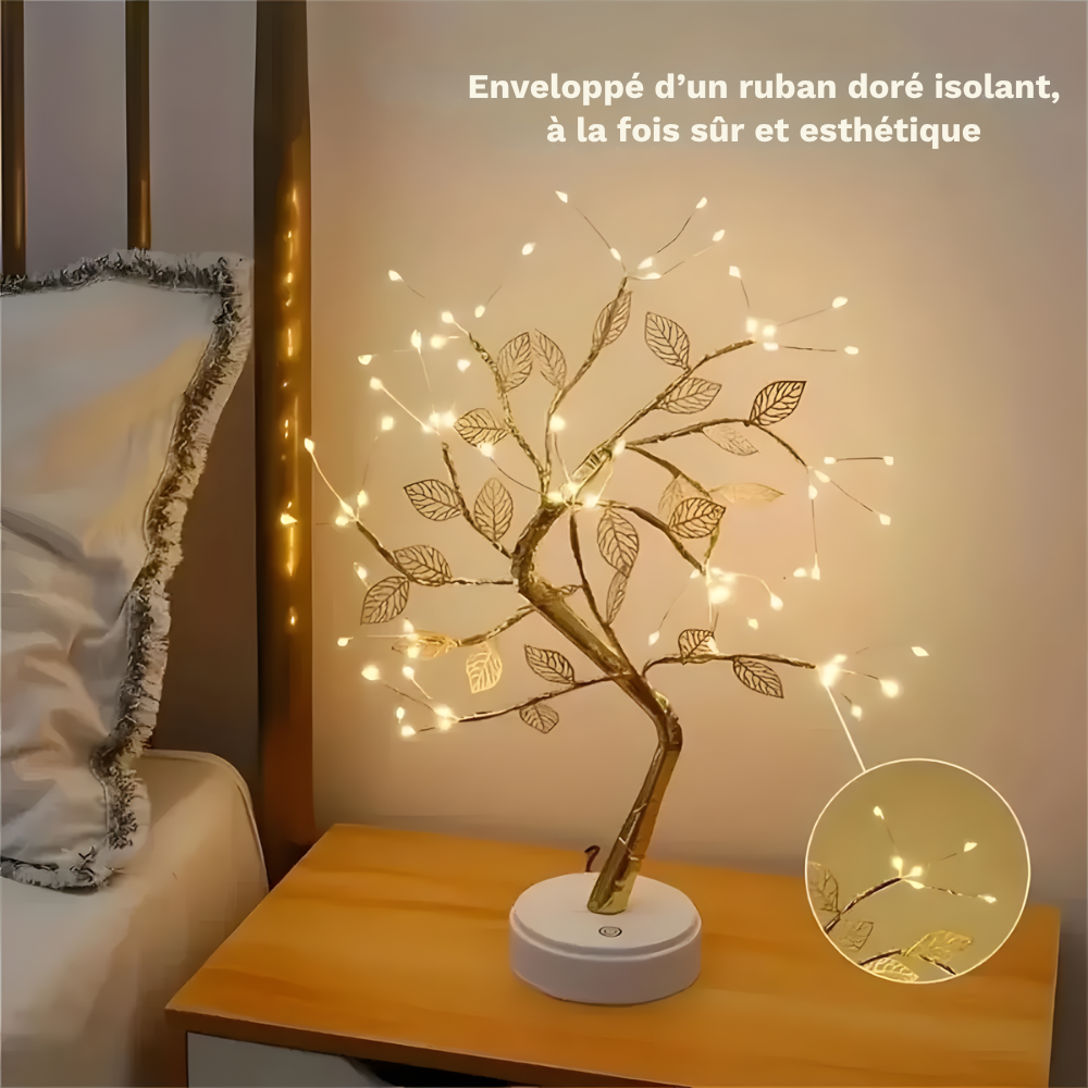 Lampe de chevet arbre à feuilles LED veilleuse déco USB - FEYLIA