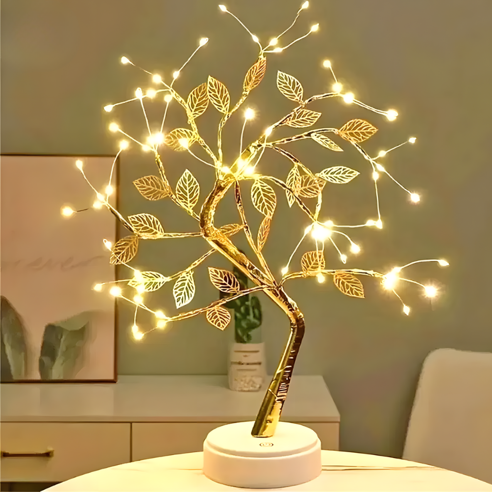 Lampe de chevet arbre à feuilles LED veilleuse déco USB - FEYLIA
