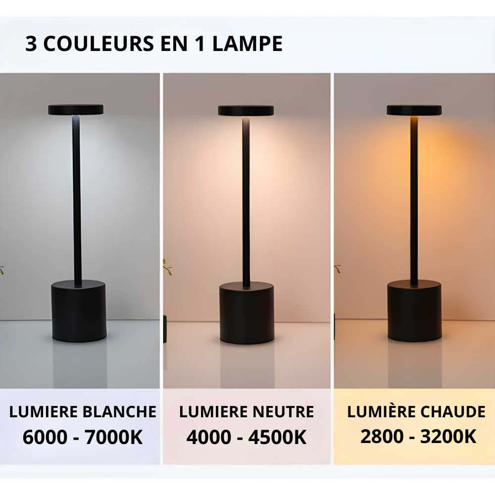 Lampe de chevet rechargeable en aluminium de qualité – SOLENA