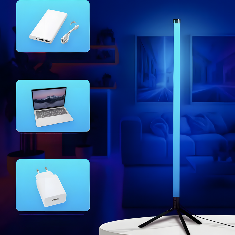 Lampe sur pied RGB d’angle style moderne – SHUSTAR