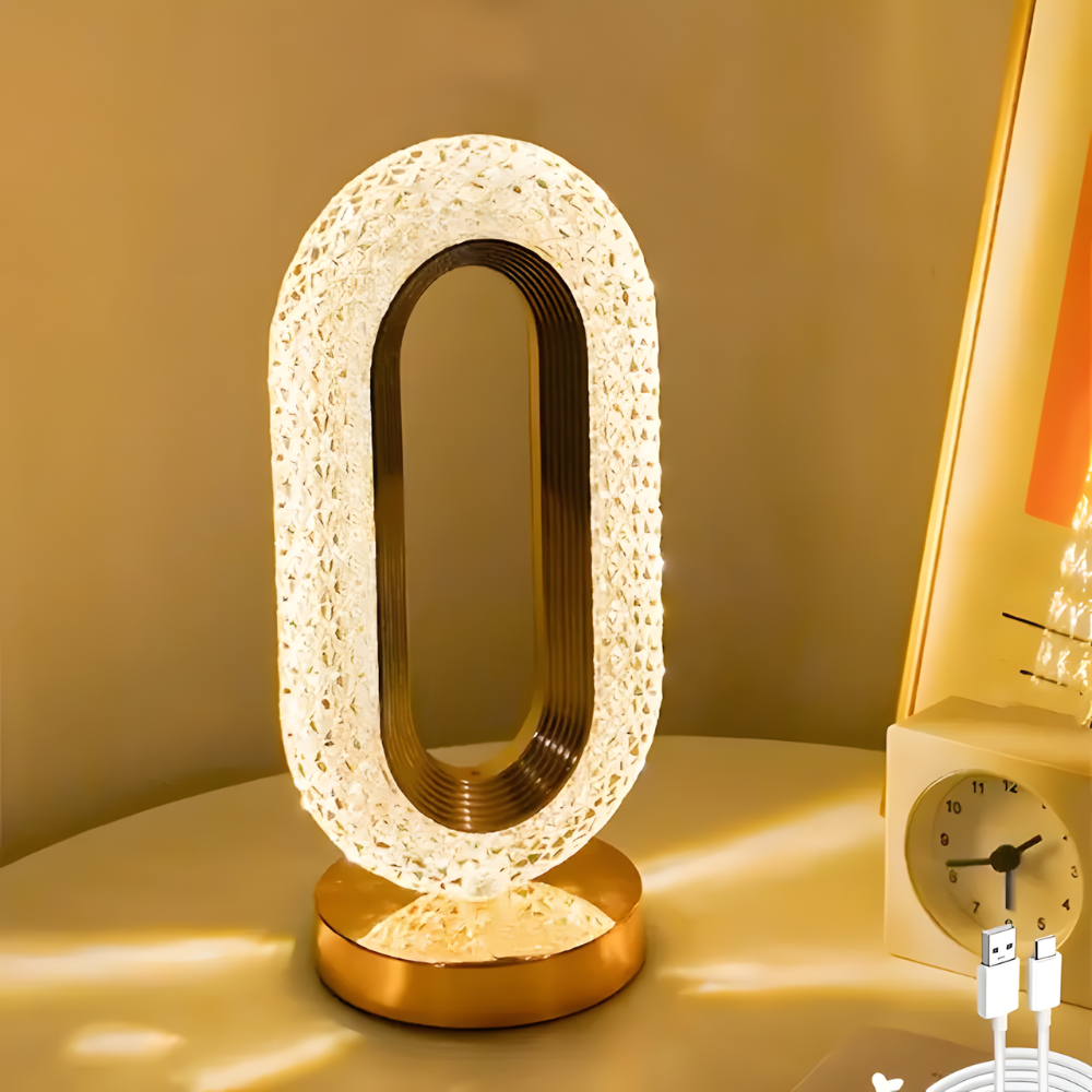Lampe de chevet ovale en cristal sans fil - Kristalova