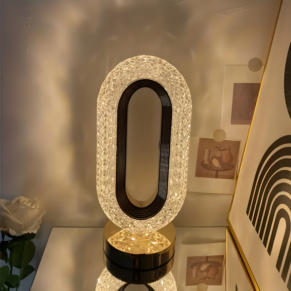 Lampe de chevet ovale en cristal sans fil - Kristalova