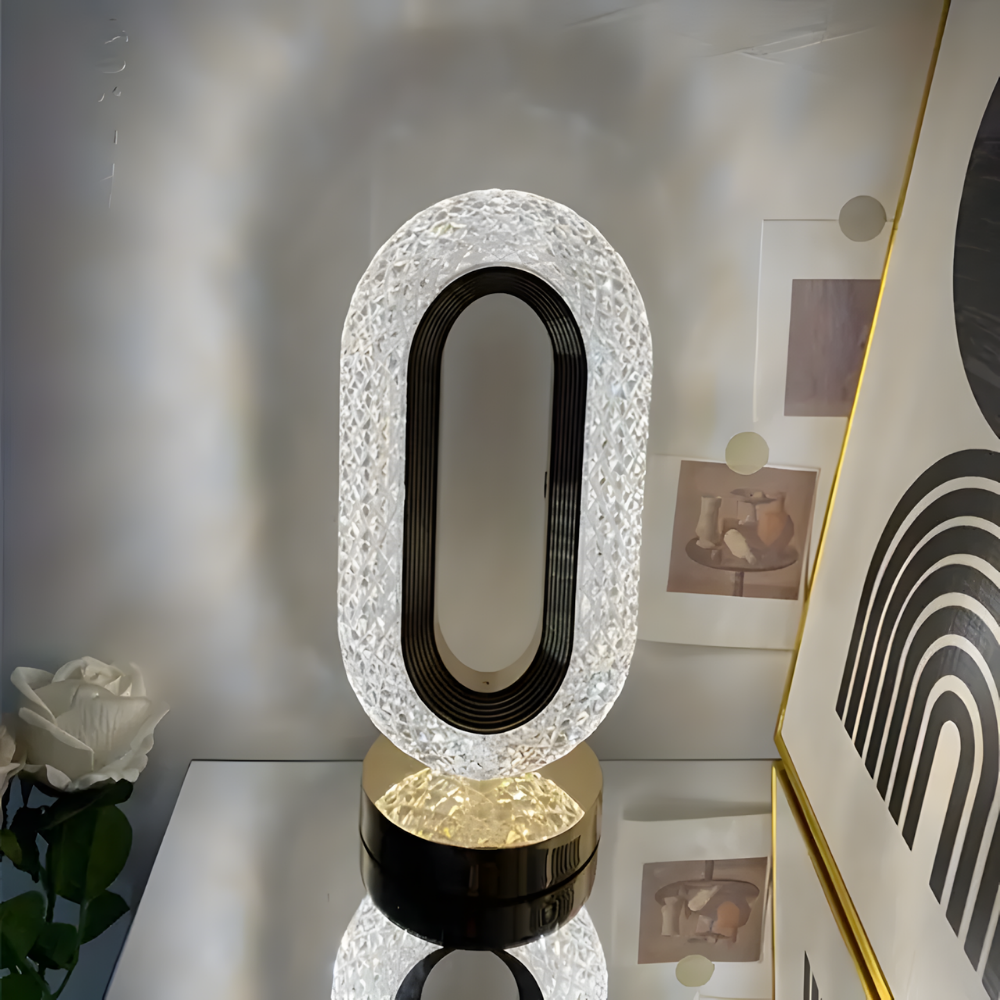 Lampe de chevet ovale en cristal sans fil - Kristalova