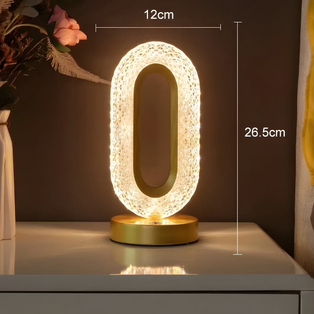 Lampe de chevet ovale en cristal sans fil - Kristalova