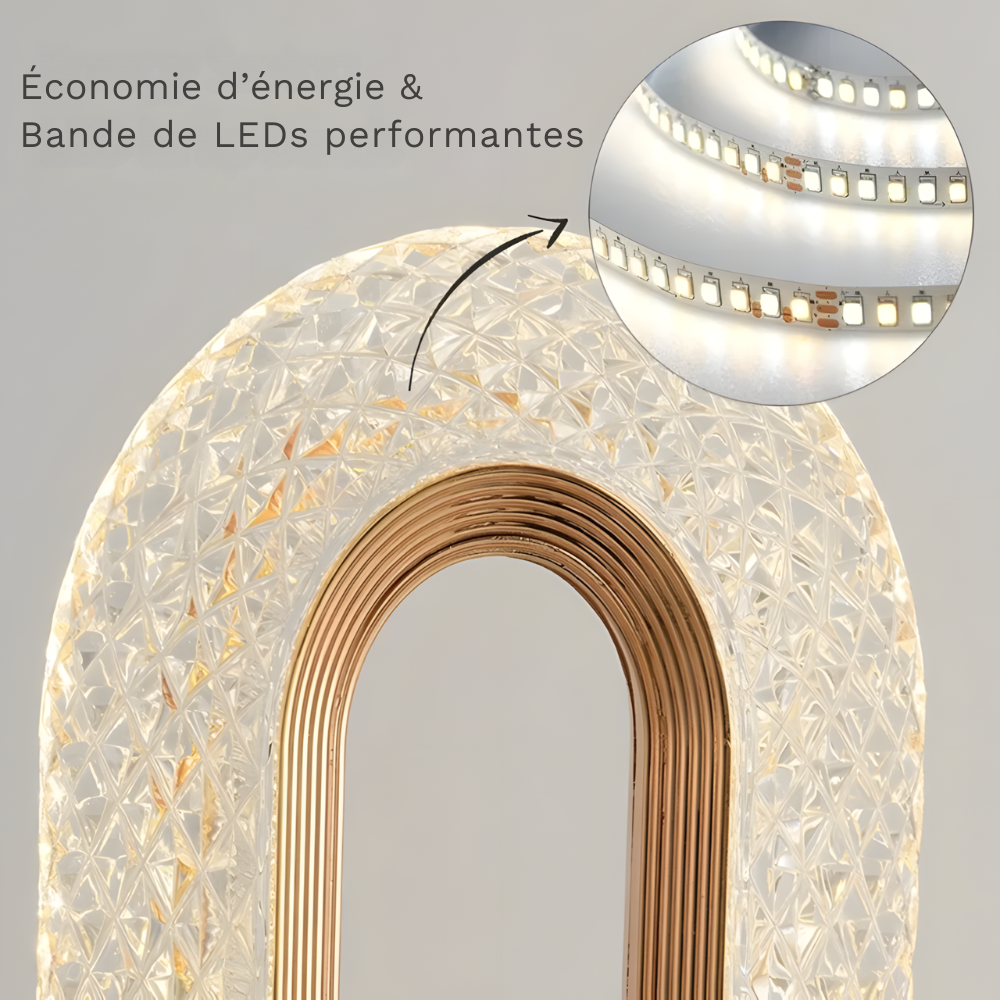 Lampe de chevet ovale en cristal sans fil - Kristalova