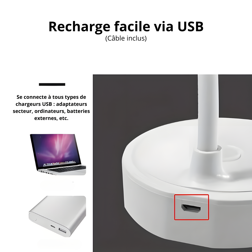 Lampe de Bureau Pliable & Rechargeable - FLEXIA