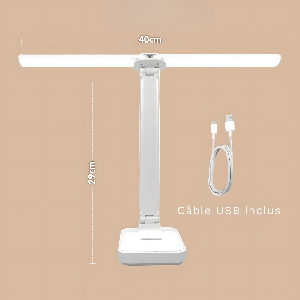 Lampe de bureau LED sans fil USB pliable et tactile - DIMANA