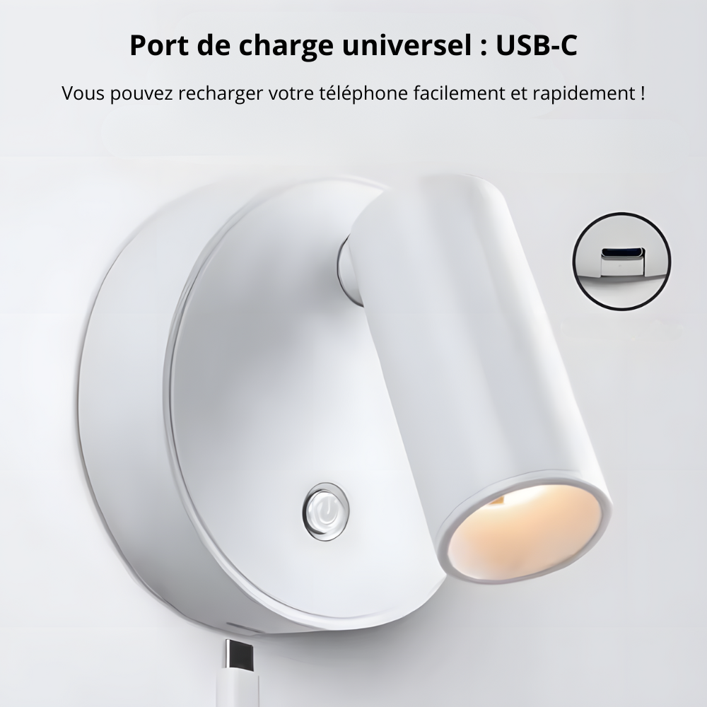 Lampe murale LED rechargeable magnétique tactile – LUMINAIR