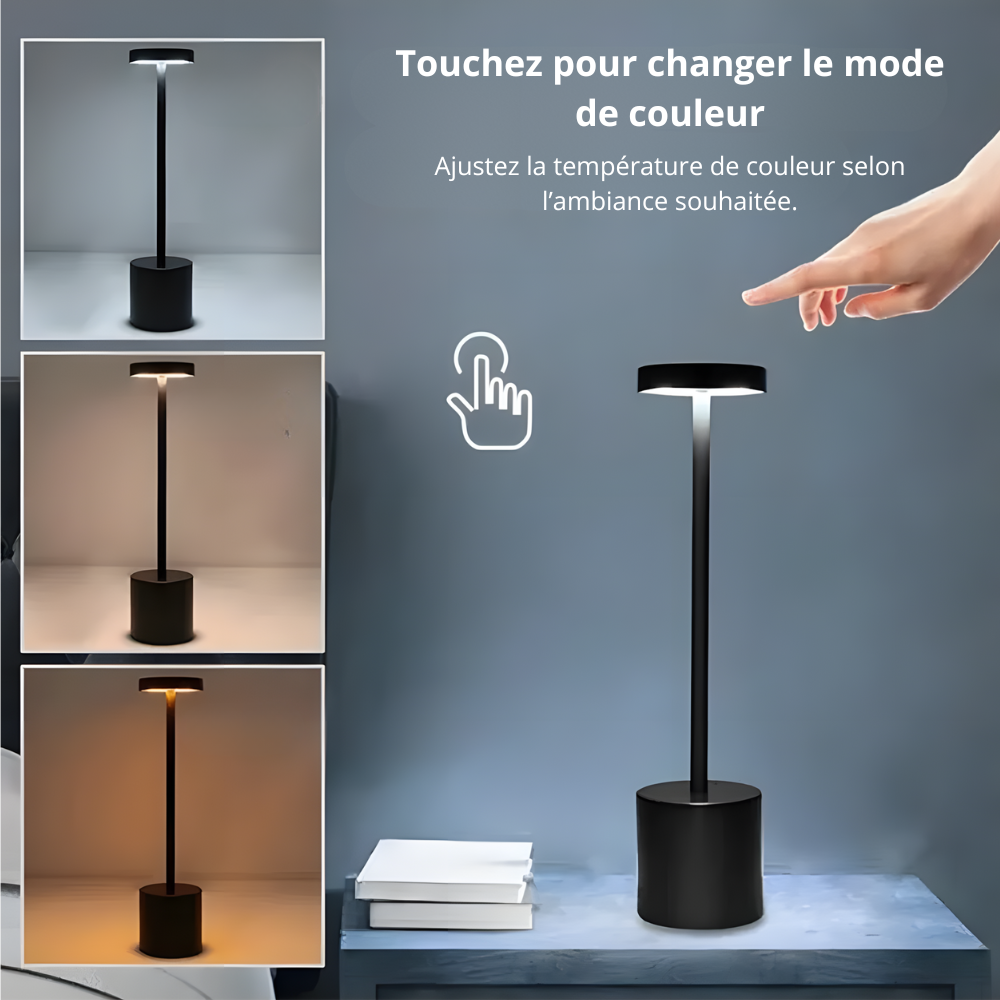 Lampe de chevet rechargeable en aluminium de qualité – SOLENA