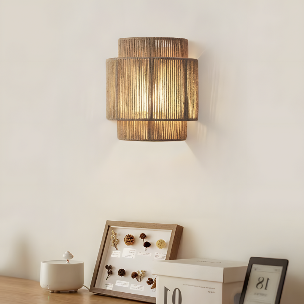 Lampe murale en corde de chanvre tressée – JOYINLED