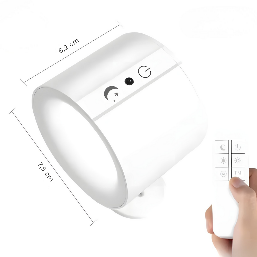 Lampe murale LED double tête rechargeable avec télécommande – ORA