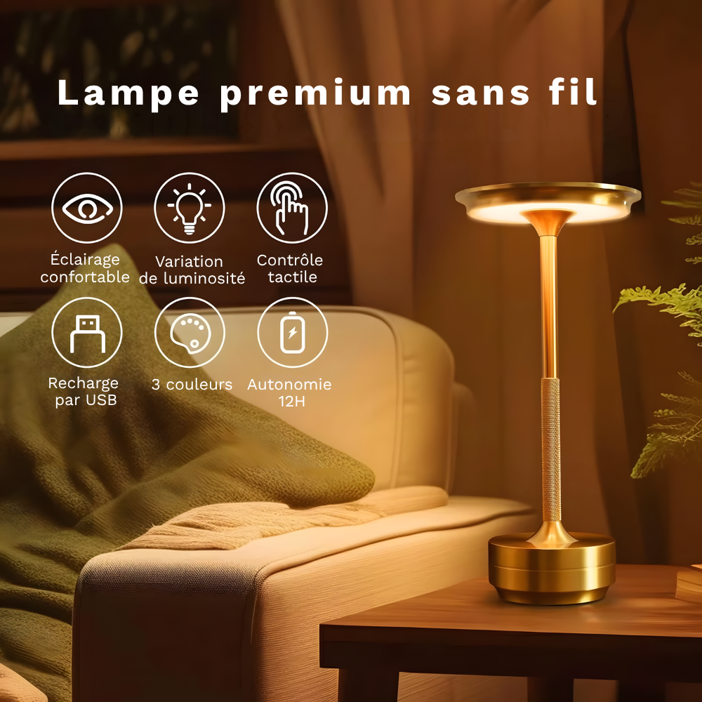 Lampe de chevet LED tactile rétro – ALLUMAT