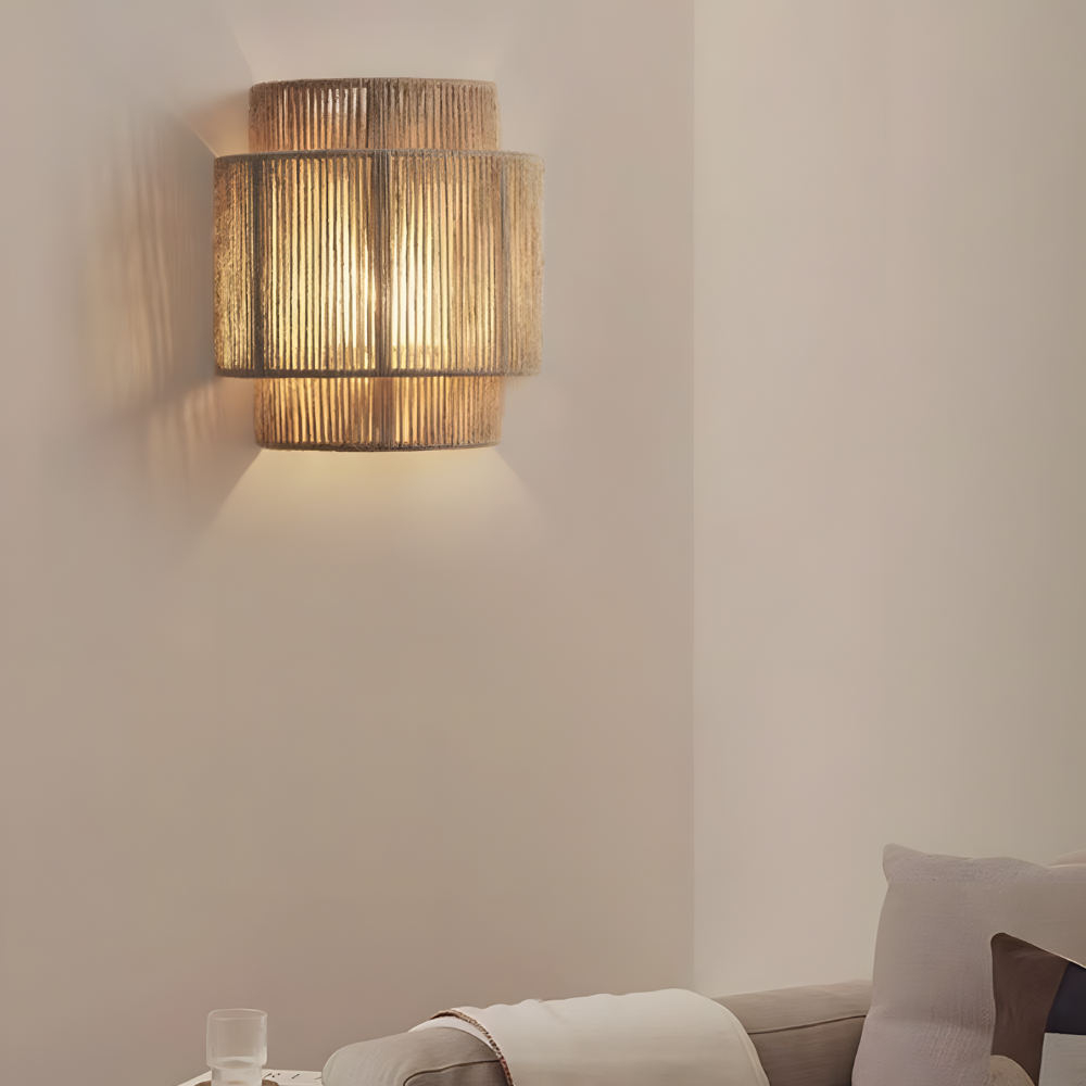 Lampe murale en corde de chanvre tressée – JOYINLED