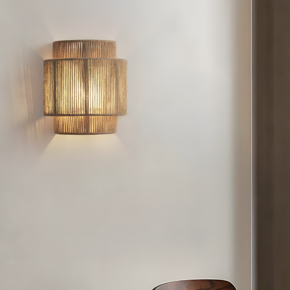 Lampe murale en corde de chanvre tressée – JOYINLED