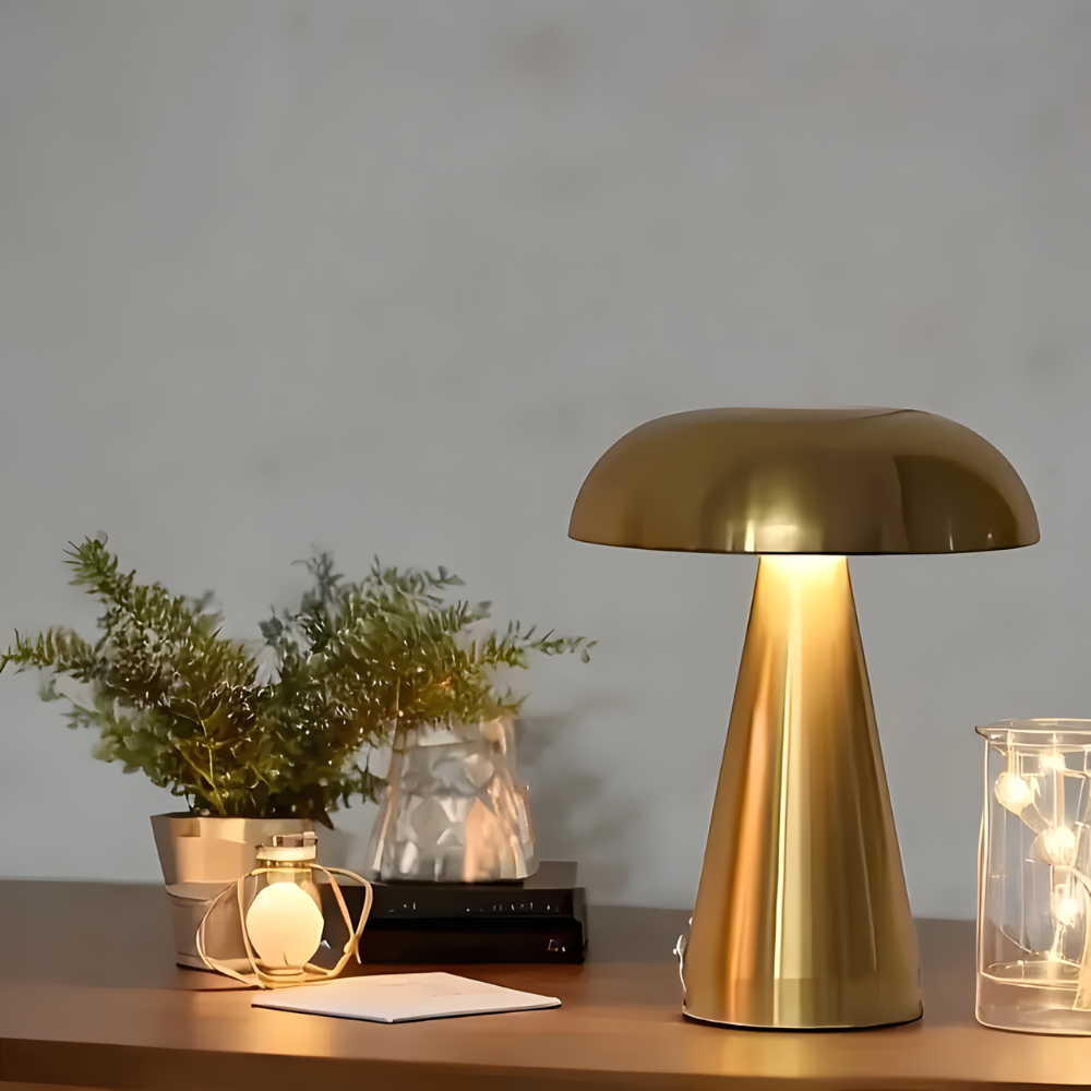 Lampe de chevet champignon LED tactile rétro rechargeable – MUSHARA