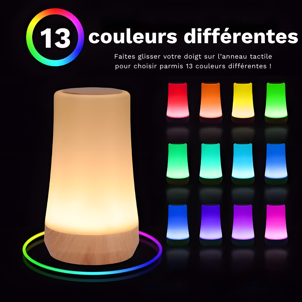 Lampe de chevet tactile RVB rechargeable avec télécommande – ASTELA