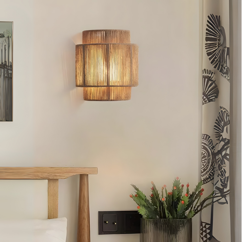 Lampe murale en corde de chanvre tressée – JOYINLED