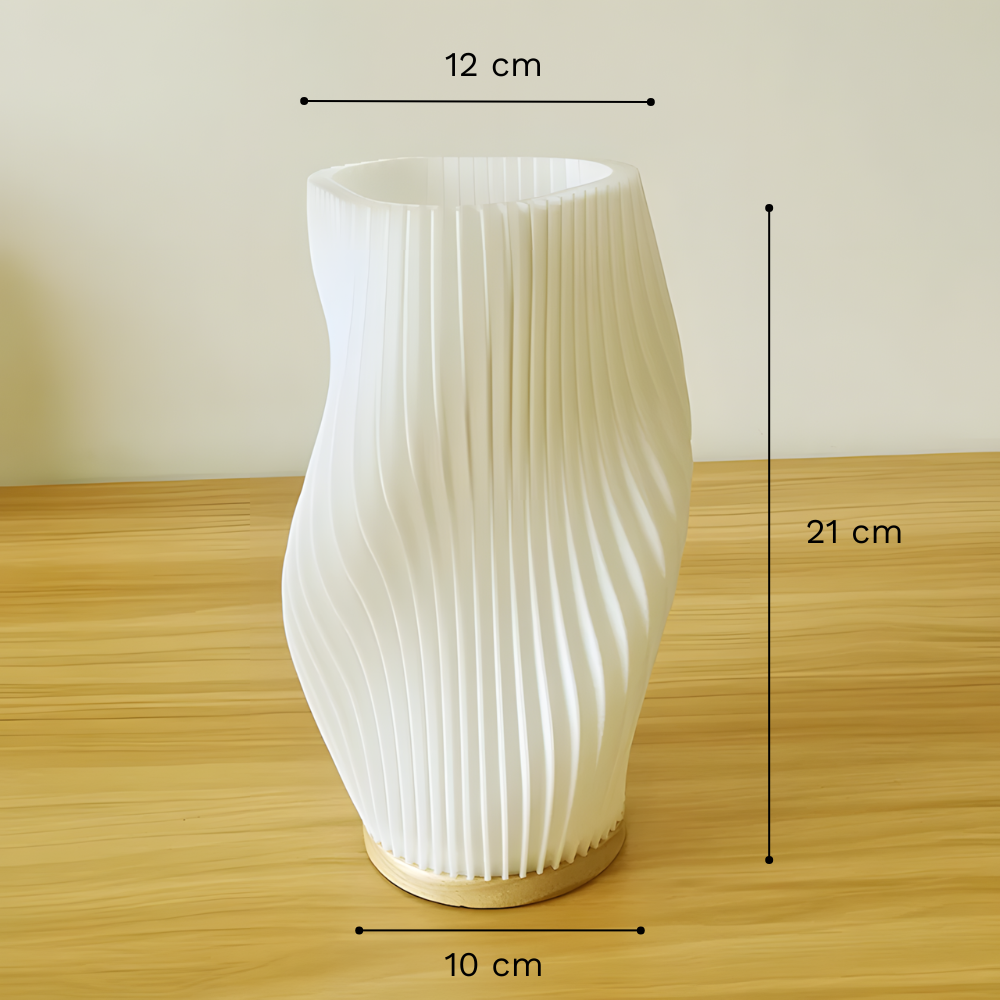 Lampe de chevet crème 3D plissée design - FLARMOON