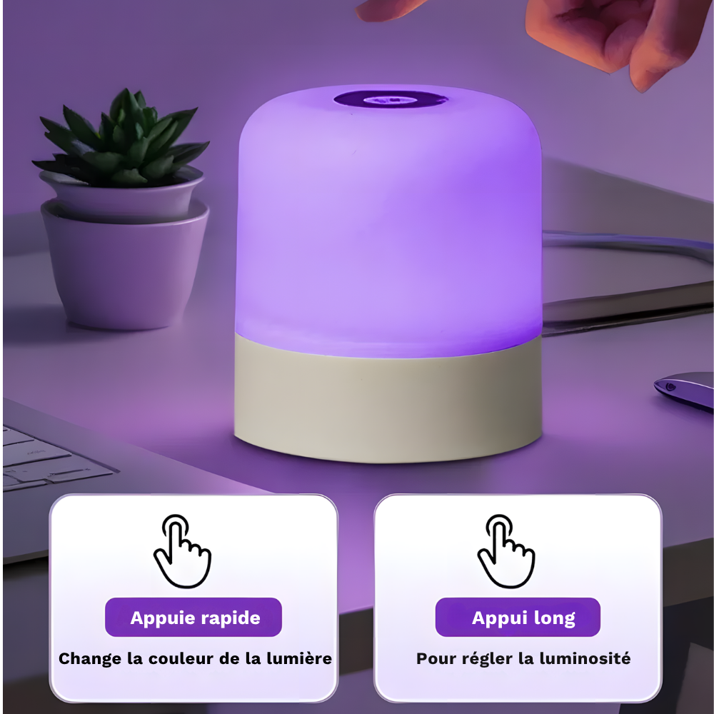 Lampe de chevet LED RGB Tactile & Rechargeable - LUMO