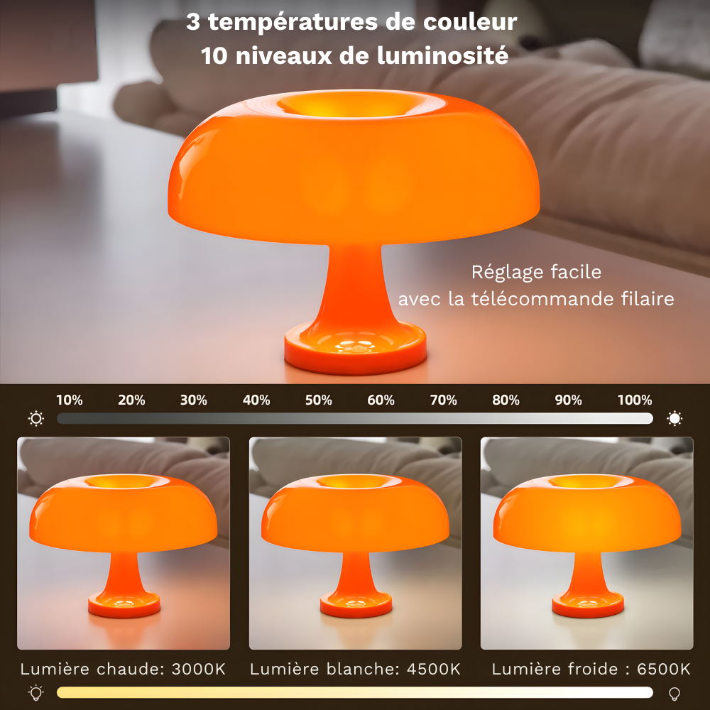 Lampe de chevet design champignon danois moderne – KEMINA