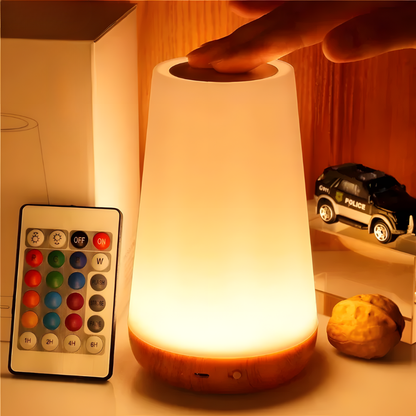 Lampe de chevet tactile RVB rechargeable avec télécommande – ASTELA