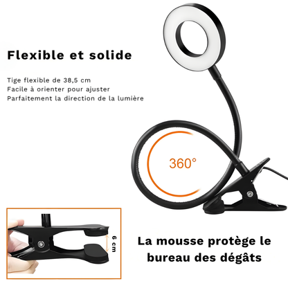 Lampe de bureau LED à pince flexible 360 – LUXEN