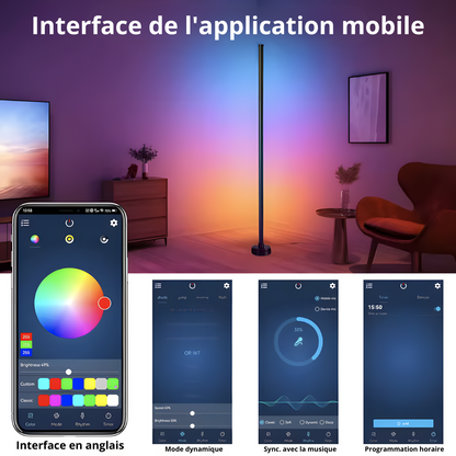 Lampe sur pied LED d’ambiance avec télécommande et application – ORAYA