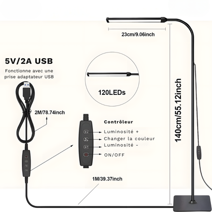 Lampe sur pied LED réglables pour salon & chambre – STOLA